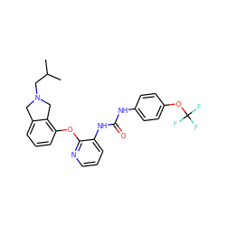 CC(C)CN1Cc2cccc(Oc3ncccc3NC(=O)Nc3ccc(OC(F)(F)F)cc3)c2C1 ZINC000103239107