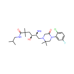 CC(C)CNC(=O)C(C)(C)C[C@H](O)[C@@H](N)CN1CC(=O)N(c2cc(F)ccc2Cl)CC1(C)C ZINC000096270469