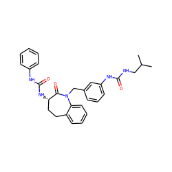 CC(C)CNC(=O)Nc1cccc(CN2C(=O)[C@@H](NC(=O)Nc3ccccc3)CCc3ccccc32)c1 ZINC000013798716