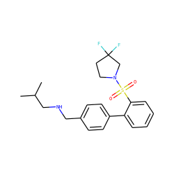 CC(C)CNCc1ccc(-c2ccccc2S(=O)(=O)N2CCC(F)(F)C2)cc1 ZINC000072118063