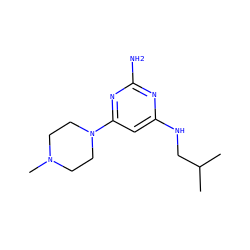 CC(C)CNc1cc(N2CCN(C)CC2)nc(N)n1 ZINC000043169443