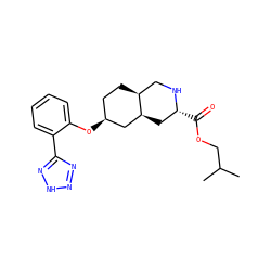 CC(C)COC(=O)[C@@H]1C[C@H]2C[C@@H](Oc3ccccc3-c3nn[nH]n3)CC[C@H]2CN1 ZINC000013645808