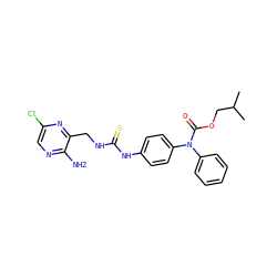 CC(C)COC(=O)N(c1ccccc1)c1ccc(NC(=S)NCc2nc(Cl)cnc2N)cc1 ZINC000071294832