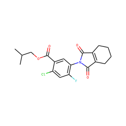 CC(C)COC(=O)c1cc(N2C(=O)C3=C(CCCC3)C2=O)c(F)cc1Cl ZINC000098083579