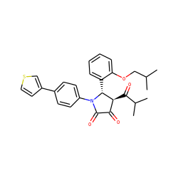 CC(C)COc1ccccc1[C@@H]1[C@@H](C(=O)C(C)C)C(=O)C(=O)N1c1ccc(-c2ccsc2)cc1 ZINC000169696220