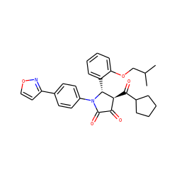 CC(C)COc1ccccc1[C@@H]1[C@@H](C(=O)C2CCCC2)C(=O)C(=O)N1c1ccc(-c2ccon2)cc1 ZINC000169696465