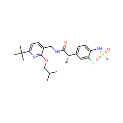 CC(C)COc1nc(C(C)(C)C)ccc1CNC(=O)[C@@H](C)c1ccc(NS(C)(=O)=O)c(F)c1 ZINC000146619062