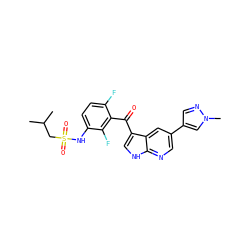 CC(C)CS(=O)(=O)Nc1ccc(F)c(C(=O)c2c[nH]c3ncc(-c4cnn(C)c4)cc23)c1F ZINC000113510614