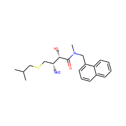 CC(C)CSC[C@@H](N)[C@H](O)C(=O)N(C)Cc1cccc2ccccc12 ZINC000027996826