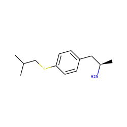 CC(C)CSc1ccc(C[C@@H](C)N)cc1 ZINC000028465563