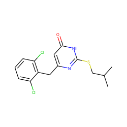 CC(C)CSc1nc(Cc2c(Cl)cccc2Cl)cc(=O)[nH]1 ZINC000013556494