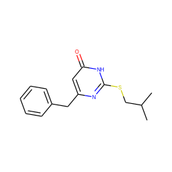 CC(C)CSc1nc(Cc2ccccc2)cc(=O)[nH]1 ZINC000013742856