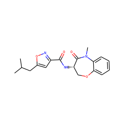 CC(C)Cc1cc(C(=O)N[C@H]2COc3ccccc3N(C)C2=O)no1 ZINC001772655058