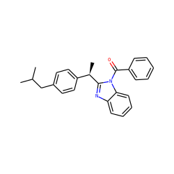 CC(C)Cc1ccc([C@@H](C)c2nc3ccccc3n2C(=O)c2ccccc2)cc1 ZINC000084710753