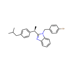 CC(C)Cc1ccc([C@@H](C)c2nc3ccccc3n2Cc2ccc(Br)cc2)cc1 ZINC000016740587