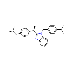 CC(C)Cc1ccc([C@@H](C)c2nc3ccccc3n2Cc2ccc(C(C)C)cc2)cc1 ZINC000002668902