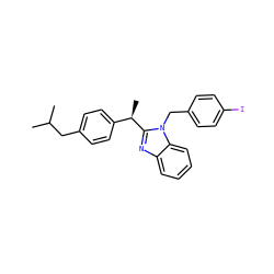 CC(C)Cc1ccc([C@@H](C)c2nc3ccccc3n2Cc2ccc(I)cc2)cc1 ZINC000084707089
