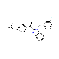 CC(C)Cc1ccc([C@@H](C)c2nc3ccccc3n2Cc2cccc(F)c2)cc1 ZINC000084671403