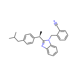 CC(C)Cc1ccc([C@@H](C)c2nc3ccccc3n2Cc2ccccc2C#N)cc1 ZINC000084705353