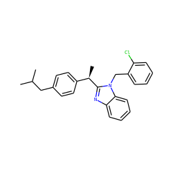 CC(C)Cc1ccc([C@@H](C)c2nc3ccccc3n2Cc2ccccc2Cl)cc1 ZINC000013030743