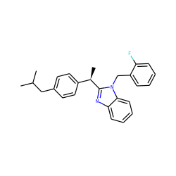 CC(C)Cc1ccc([C@@H](C)c2nc3ccccc3n2Cc2ccccc2F)cc1 ZINC000038810656