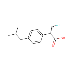CC(C)Cc1ccc([C@H](CF)C(=O)O)cc1 ZINC000073198402