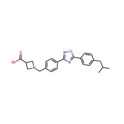 CC(C)Cc1ccc(-c2nc(-c3ccc(CN4CC(C(=O)O)C4)cc3)no2)cc1 ZINC000003819496