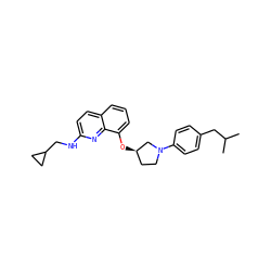 CC(C)Cc1ccc(N2CC[C@@H](Oc3cccc4ccc(NCC5CC5)nc34)C2)cc1 ZINC000028378402