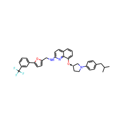 CC(C)Cc1ccc(N2CC[C@@H](Oc3cccc4ccc(NCc5ccc(-c6cccc(C(F)(F)F)c6)o5)nc34)C2)cc1 ZINC000028369455