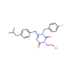 CC(C)Cc1ccc(Nc2nc(=O)n(CCO)c(=O)n2Cc2ccc(Cl)cc2)cc1 ZINC000200525419