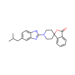 CC(C)Cc1ccc2[nH]c(N3CCC4(CC3)OC(=O)c3ccccc34)nc2c1 ZINC000040975313