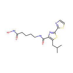 CC(C)Cc1sc(-c2nccs2)nc1C(=O)NCCCCC(=O)NO ZINC000147361625