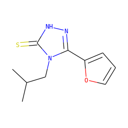 CC(C)Cn1c(-c2ccco2)n[nH]c1=S ZINC000006493093