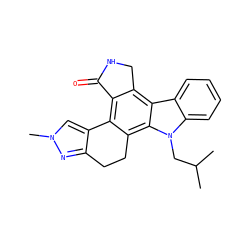 CC(C)Cn1c2ccccc2c2c3c(c4c(c21)CCc1nn(C)cc1-4)C(=O)NC3 ZINC000029125491
