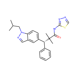 CC(C)Cn1ncc2cc([C@@H](c3ccccc3)C(C)(C)C(=O)Nc3nncs3)ccc21 ZINC000096283929