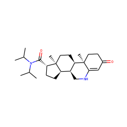 CC(C)N(C(=O)[C@H]1CC[C@@H]2[C@@H]3CNC4=CC(=O)CC[C@]4(C)[C@@H]3CC[C@]12C)C(C)C ZINC000027433625