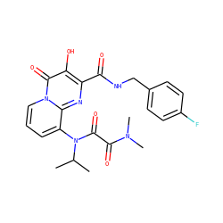 CC(C)N(C(=O)C(=O)N(C)C)c1cccn2c(=O)c(O)c(C(=O)NCc3ccc(F)cc3)nc12 ZINC000040430032