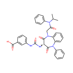 CC(C)N(C(=O)CN1C(=O)[C@@H](NC(=O)Nc2cccc(C(=O)O)c2)C(=O)N(c2ccccc2)c2ccccc21)c1ccccc1 ZINC000003929034