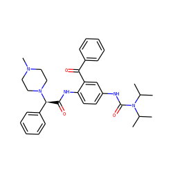 CC(C)N(C(=O)Nc1ccc(NC(=O)[C@@H](c2ccccc2)N2CCN(C)CC2)c(C(=O)c2ccccc2)c1)C(C)C ZINC000049757456