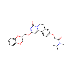 CC(C)N(C)C(=O)COc1ccc2c(c1)CCn1c-2cc(OC[C@@H]2COc3ccccc3O2)nc1=O ZINC000209710626
