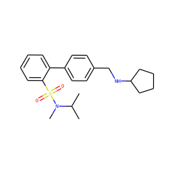CC(C)N(C)S(=O)(=O)c1ccccc1-c1ccc(CNC2CCCC2)cc1 ZINC000072115044