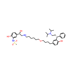 CC(C)N(CC[C@H](c1ccccc1)c1cc(CCCCOCCCCCCNC[C@H](O)c2ccc(O)c(NS(C)(=O)=O)c2)ccc1O)C(C)C ZINC000072134010
