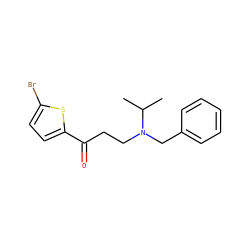 CC(C)N(CCC(=O)c1ccc(Br)s1)Cc1ccccc1 ZINC000045354938