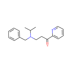 CC(C)N(CCC(=O)c1ccccn1)Cc1ccccc1 ZINC000045355874