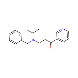CC(C)N(CCC(=O)c1cccnc1)Cc1ccccc1 ZINC000045373767
