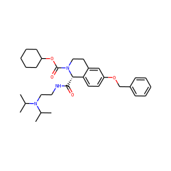 CC(C)N(CCNC(=O)[C@H]1c2ccc(OCc3ccccc3)cc2CCN1C(=O)OC1CCCCC1)C(C)C ZINC000028130938