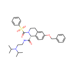 CC(C)N(CCNC(=O)[C@H]1c2ccc(OCc3ccccc3)cc2CCN1C(=O)S(=O)(=O)c1ccccc1)C(C)C ZINC000028345218