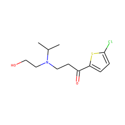CC(C)N(CCO)CCC(=O)c1ccc(Cl)s1 ZINC000045351306