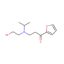 CC(C)N(CCO)CCC(=O)c1ccco1 ZINC000045394065