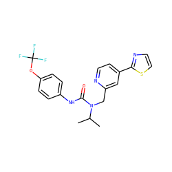CC(C)N(Cc1cc(-c2nccs2)ccn1)C(=O)Nc1ccc(OC(F)(F)F)cc1 ZINC000225113928